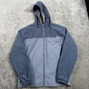 Voyager Windwear Men's Jacket Size Medium Blue Color Block Total Eclipse Hooded